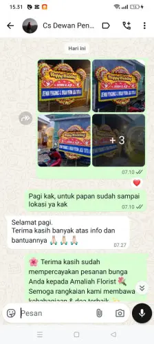 Testimonial Papan Bunga Pernikahan ganjar sabar